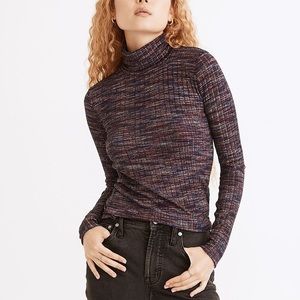 NWT Madewell Space-Dyed Ribbed Turtleneck Top